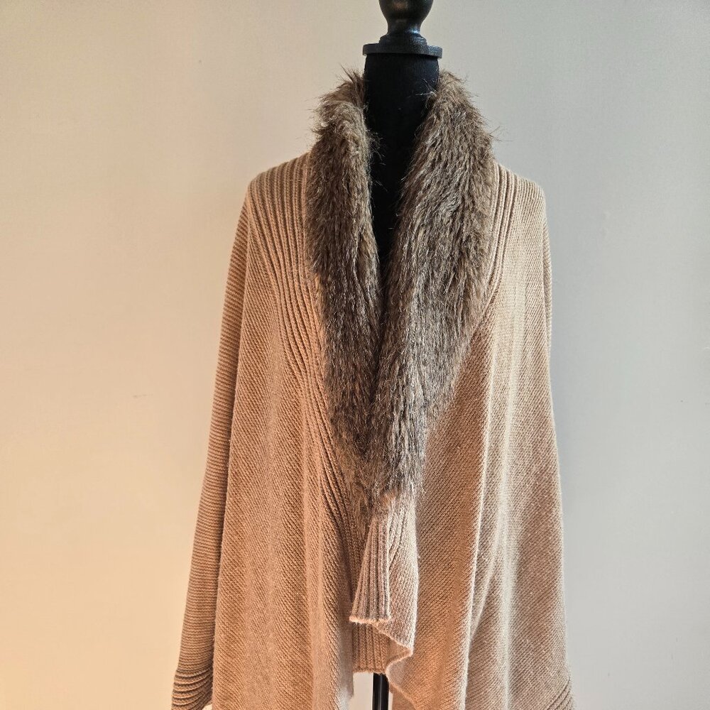 INC Faux Fur Shawl/Cape